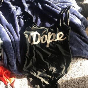Black one piece bathing suit - Dope